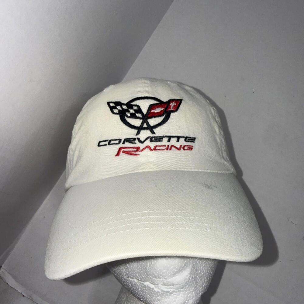 Corvette Motorsports Racing General‎ Motors White BaseBall Cap Hat One Size